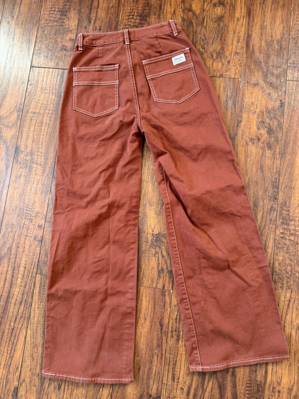 ROLLA'S Heidi Trade Jeans High-Rise Loose Straight Cargo Pants Chesnut Brown 24 - Picture 9 of 10